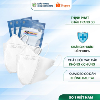 200- 600 chiếc Khẩu trang 5D, kháng khuẩn, thùng 100 chiếc, dùng 1 lần, thịnh phát