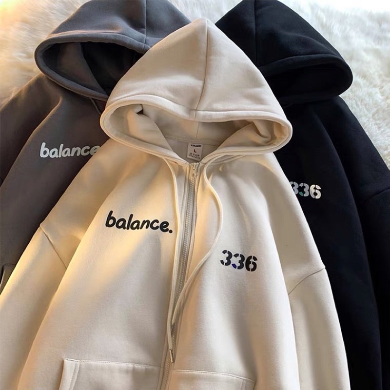 Áo khoác hoodie zip nam nữ. áo khoác nỉ bông mũ 2 lớp in số 336