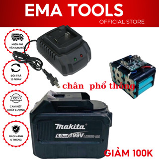 combo sạc ,P-IN 15 cell máy khoan makita, p 15 ce-ll chân p-in phổ thông, bin makita 6ah