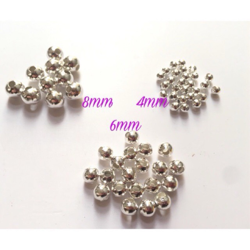 Hạt bi màu vàng bạc 2-3-4-6-8mm(túi 5-10g)