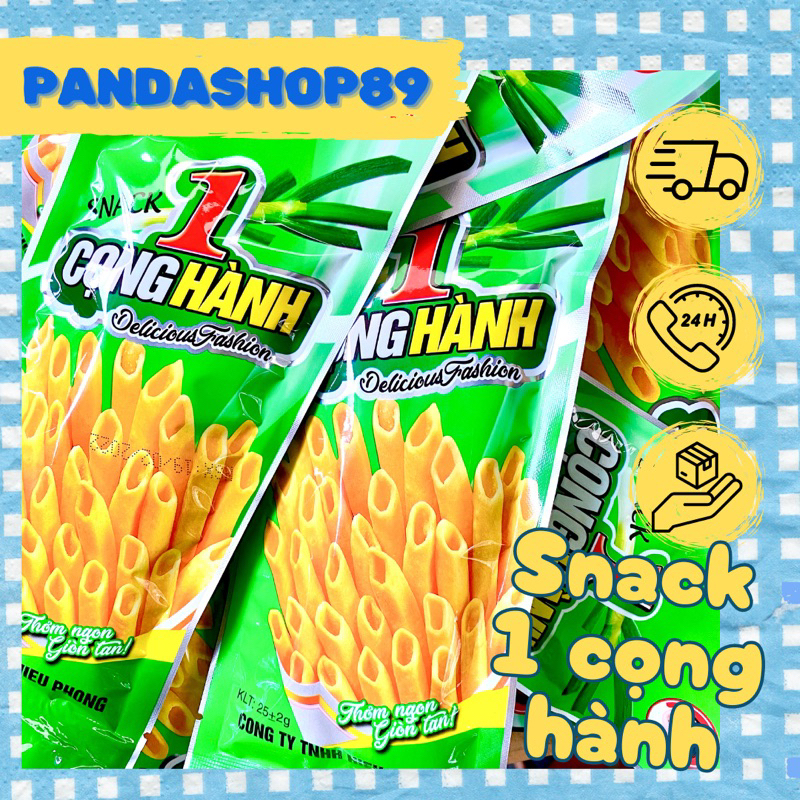 Combo Snack 1 cọng hành xanh, tăm cay xanh Aluowa (gói 25g)