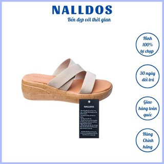  Dép quai ngang chéo NALLDOS quai dù mới êm đế xuồng PU cao 5cm nhẹ dễ di chuyển 