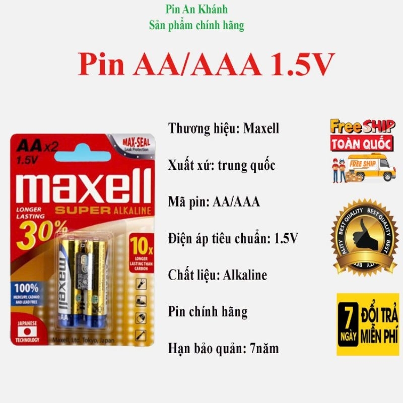 Pin AA - AAA Maxell Khô cao cấp (điều khiển điều hoà, huyết áp, karaoke...)
