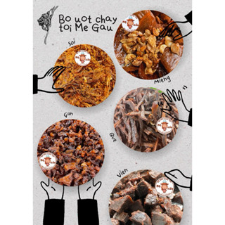 [COMBO ƯU ĐÃI 5 loại] Thịt bò ướt cháy tỏi Mẹ Gấu gói 100gr