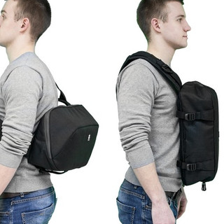 Túi-balo đựng máy ảnh đeo chéo 1 quai sling L-Màu xám