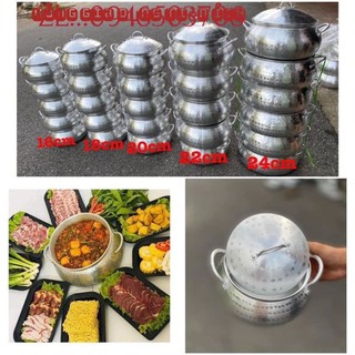 Nồi nấu mì cay , niêu lẩu bằng nhôm kiểu dáng truyền thống dùng cho bếp ga , bếp cồn