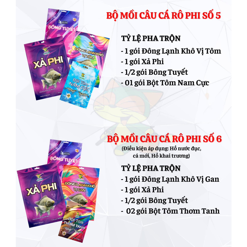 Bộ Mồi Câu Cá Rô Phi Số 5 - Số 6