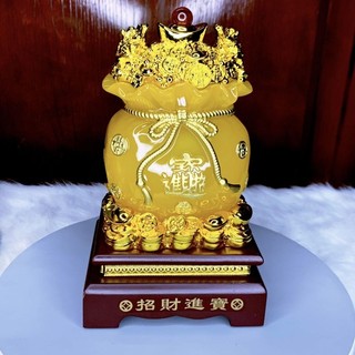 [ Hàng loại 1] túi tiền kim bảo tài lộc chiêu tài tộc để bàn thân tài.bộ tượng Thần Tài thổ địa đá
