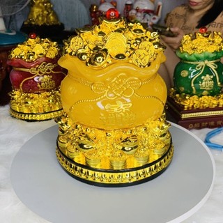 [ Hàng loại 1] túi tiền kim bảo tài lộc chiêu tài tộc để bàn thân tài.bộ tượng Thần Tài thổ địa đá