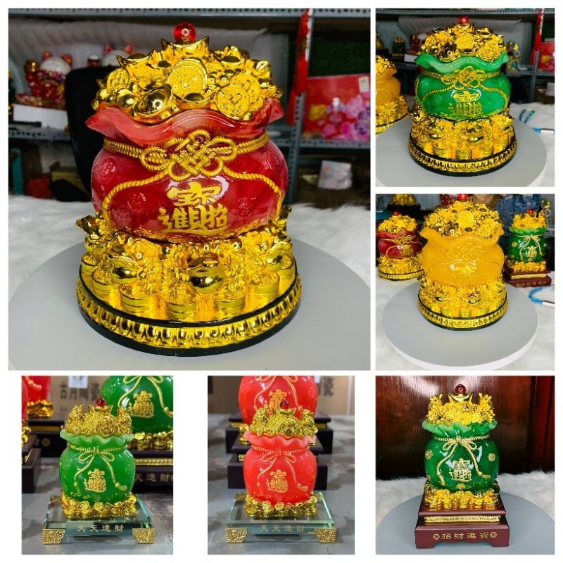 [ Hàng loại 1] túi tiền kim bảo tài lộc chiêu tài tộc để bàn thân tài.bộ tượng Thần Tài thổ địa đá