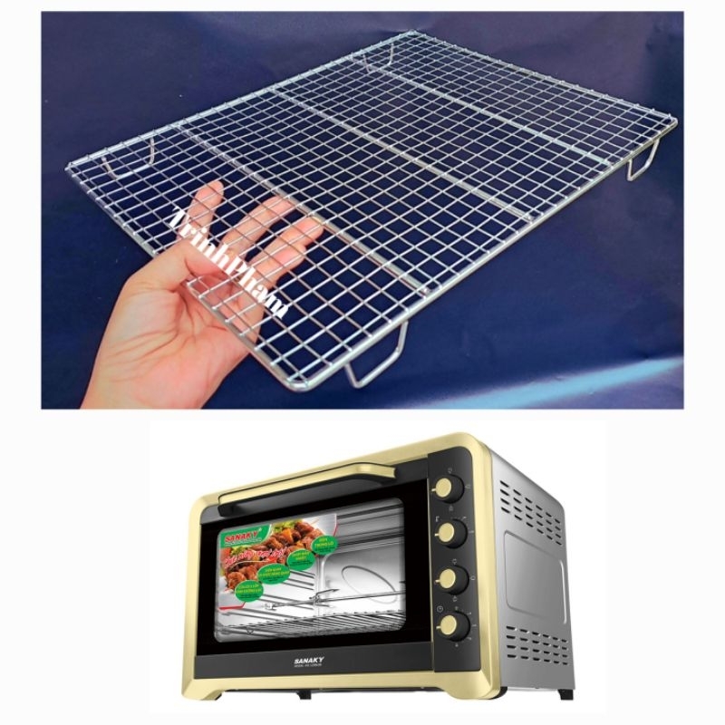Vỉ Nướng Caro Có Chân dùng Lò Nướng Sanaky. Làm vỉ inox 304 theo yêu cầu
