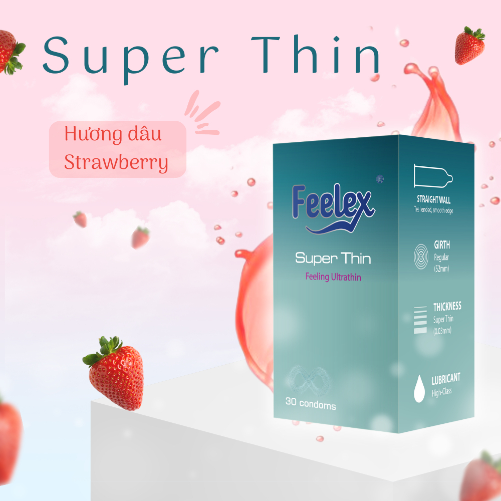 Bao cao su Feelex superthin hộp 30 bcs