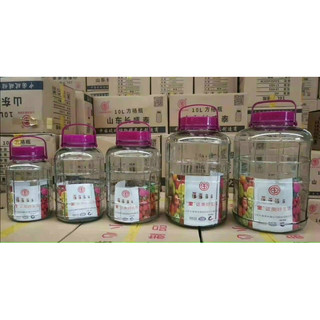 Bình, Hũ thuỷ tinh ngâm rượu 5L/ 10L có quai xách nắp tím, loại có vòi hoặc không vòi