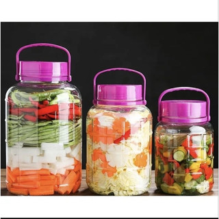 Bình, Hũ thuỷ tinh ngâm rượu 5L/ 10L có quai xách nắp tím, loại có vòi hoặc không vòi