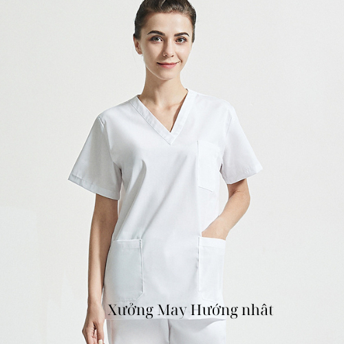 Bộ scrubs vải lon mềm giãn cao cấp nhiều màu, đồng phục Spa, Phòng khám,Dược sĩ, Điều dưỡng vải đẹp