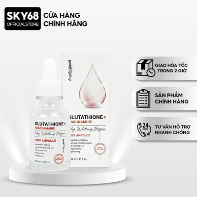 Huyết Thanh Truyền Trắng, Mờ Thâm Nám Angel's Liquid Glutathione + Niacinamide 700 V-Ampoule 30ml (NEW)