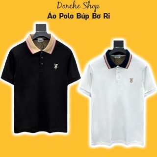 Áo Polo Búp Bơ Ri Thêu Chữ NGực Cổ Dệt Kẻ Siêu Đẹp - Áo Polo Nam Nữ BBR Chất Cotton Cao Cấp 67868