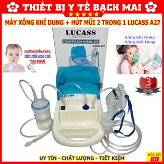 Máy Xông Hút Mũi 2 Trong 1 LUCASS A27 - Máy Xông Khí Dung, Xông Mũi Họng + Kèm Hút Dịch Mũi