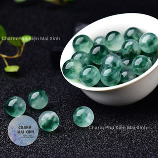   GIÁ SỈ COMBO  Lẻ Hạt Đá Mã Não Xanh Rêu Thủy Tảo - 5 Kích Thước Charm Phụ Kiện Xâu Vòng Tay Chuỗi Cổ Phong Thuỷ nam nữ 