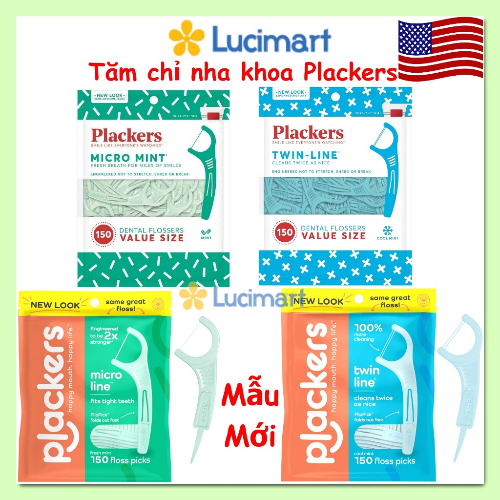 Tăm Chỉ Nha Khoa Plackers Flossers Picks từ USA [Hàng Mỹ]