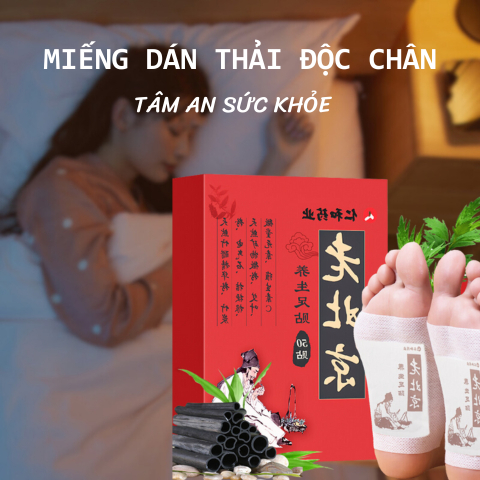 -Hộp 50 Miếng thải độc bàn chân Giúp Ngủ Ngon Giảm Nhức Mỏi Thanh Lọc Cơ Thể