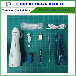 Phụ kiện pin, mô tơ, bộ bơm, dây sạc, đầu tăm...bo mạch chủ máy tăm nước lock & lock ENR156BLU cũ tháo máy.