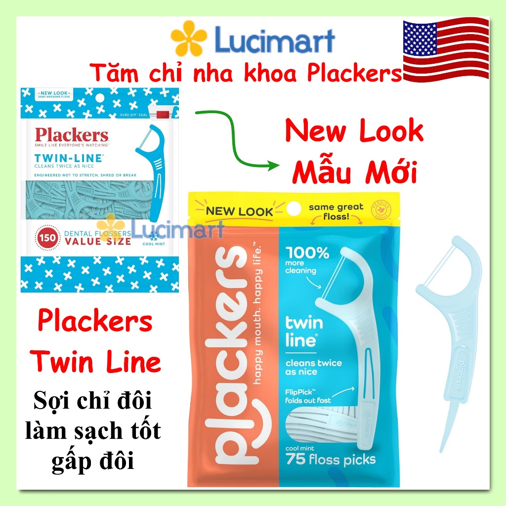 Tăm Chỉ Nha Khoa Plackers Flossers Picks các loại hãng Mỹ