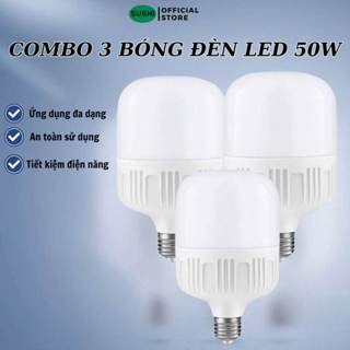 Bóng Đèn Led 50W Sushi Combo 3 Bóng Siêu Sáng Đui Xoáy Tiện Dụng