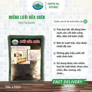 Miếng Lưới Rửa Chén Đa Năng Ohiama Net Scourer Chính Hãng, Chuyên Dụng Cho Nhà Hàng Quán Ăn, Tết