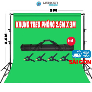 Giá treo phông di động 2.6m x 3m Khung Treo Vải Nền Chụp Ảnh Lookbook