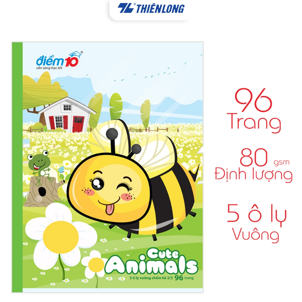 Combo 5/10 Tập học sinh 96 trang 5 ô ly vuông 80 gsm Điểm 10 TP-NB074 (hình ngẫu nhiên)
