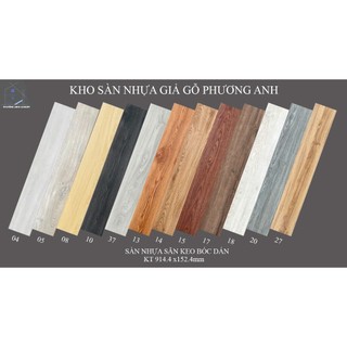 Miếng lót sàn nhựa giả gỗ sẵn keo bóc dán kích thước Dài 91cm x Rộng15cm x2mm.