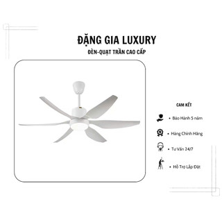    Tặng Móc Treo   Quạt Trần Có Đèn 6 Cánh - 6 Tốc Độ Gió - 3 Chế Độ Led - Điều Khiển Từ Xa - Động Cơ DC 100% Lõi Đồng. 