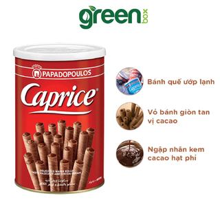 Bánh quế nhân kem ca cao và hạt phỉ Caprice Papadopoulos nhập khẩu Châu Âu 400g Xmas