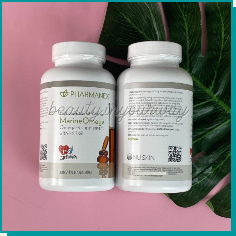 [Hàng Công Ty] Viên Uống Omega 3 Nuskin, Dầu Cá Hỗ Trợ Sức Khỏe, Tim Mạch, Đẹp Da Pharmanex Marine Omega 120 viên