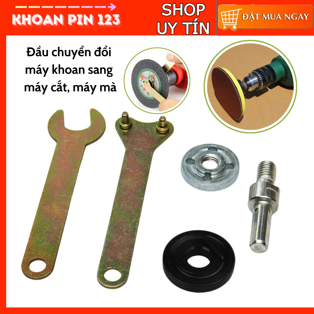 Đầu chuyển đổi máy khoan sang máy cưa, máy mài, máy cắt loại 10mm