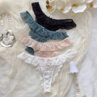 A56 - Quần Lót Ren Lọt Khe Mix Dây Nữ Tính Ren Mềm Mại Đính Nơ Trần Phương Shop