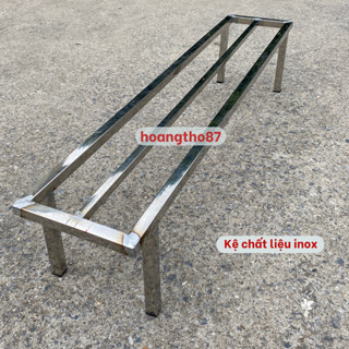 Kệ kê chậu cây cảnh, giá inox chậu trồng hoa ban công sân vườn dài 100cm rộng 20cm 3 lan bền đẹp