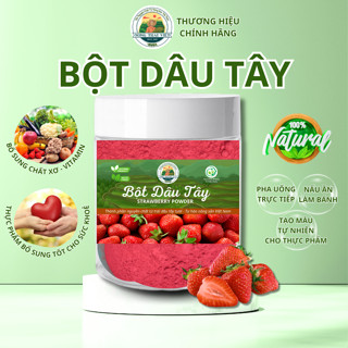 Bột Dâu Tây Nguyên Chất POWDER MARKET Dùng Pha Trà Sữa, Làm Bánh, Kẹo Nougat 100g