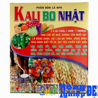 Kali Bo Nhật – Phân Bón Lá NPK-2-3-40-14 SO3-1.000B-1.000MgO - Hạn Chế Đổ Ngã, Không Còn Muối Hạt