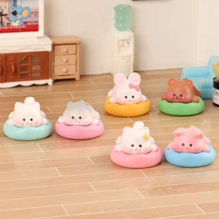 Set 6 thú nằm sấp đệm tròn mini dễ thương trang trí bàn làm việc, tủ sách, quà tặng, tiểu cảnh