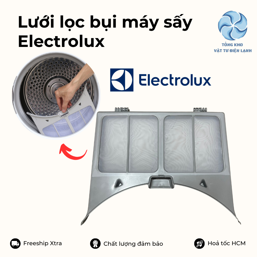 LƯỚI LỌC BỤI, LỌC RÁC MÁY SẤY ELECTROLUX - Lưới lọc bụi máy sấy Electrolux- Túi lọc rác máy sấy Elec