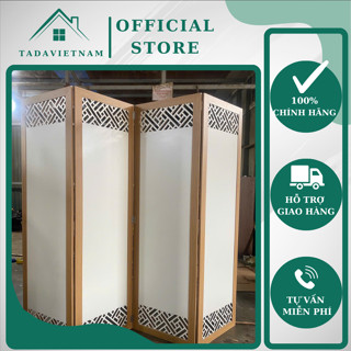 Vách bình phong ngăn phòng, vách Kín Cánh Trắng chất liệu gỗ MDF phủ Melamin, Thương hiệu TADA