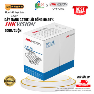 Dây cáp mạng hikvision cat 5 5e ds-1ln5e-e/e đồng nguyên chất dùng thi công công trình camera ip.
