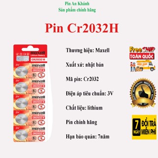 Vỉ 5 viên pin CR2032H 3V Lithium Maxell Made In Japan