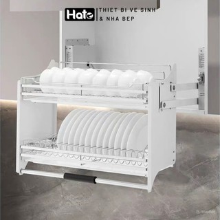 Giá Bát Nâng Hạ Inox 304 HATO Điều Chỉnh Cao Thấp Với Hộp Số Chống Kẹt, Kệ Đựng Đồ Nhà Bếp Thông Minh Bảo Hành 12 Tháng