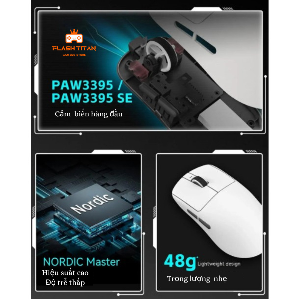 Chuột không dây VGN VXE R1 - VXE R1 SE - Trọng lượng nhẹ - PAW3395 Sensor - Chuột máy tính bluetooth | BigBuy360 - bigbuy360.vn