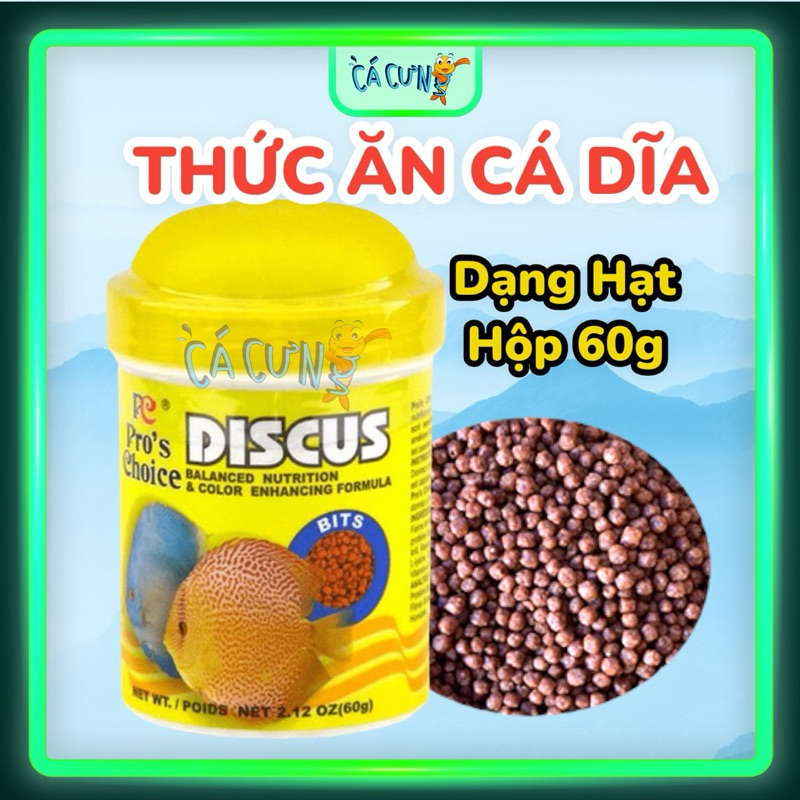 Cám Cá Dĩa - Thức Ăn Hạt Cho Cá Dĩa Pro's Choice Discus Bits 60g (Hàng Công Ty)