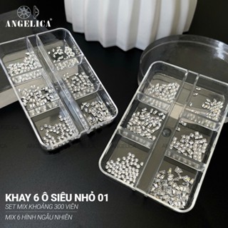 Khay đá khối chân bằng super mini siêu nhỏ đính nails chân vàng trang trí móng khoảng 300 viên ANGELICA SMINI