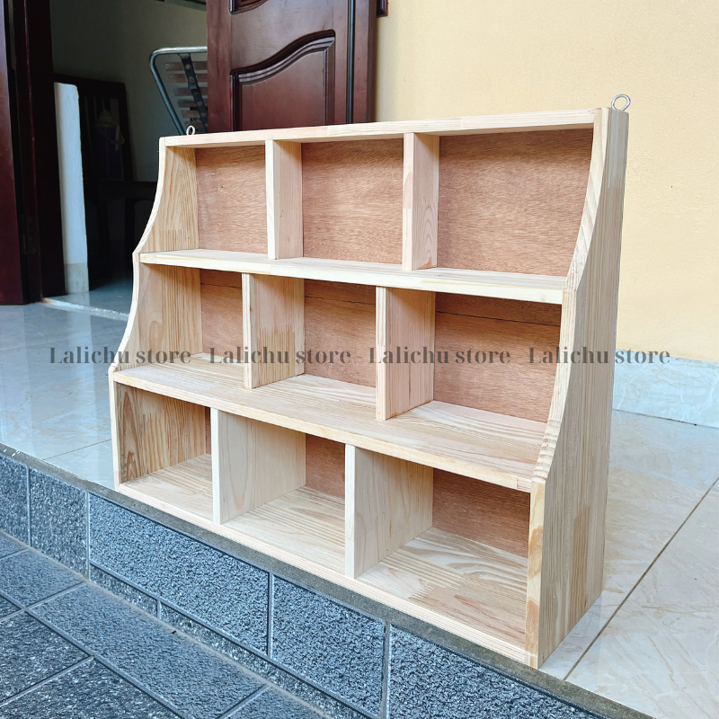 Kệ để đồ bậc thang, kệ để đồ trang điểm bằng gỗ
